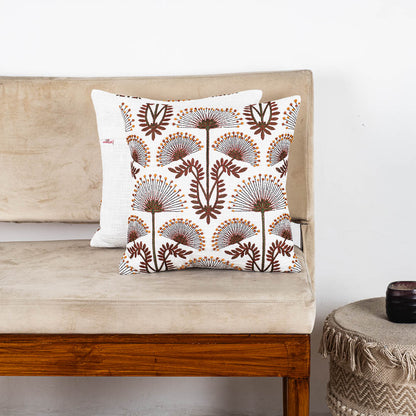 Nature Inspired Embroidered Cushion Cover for Living Room &amp; Bedroom