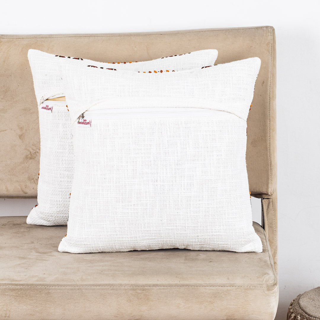 Nature Inspired Embroidered Cushion Cover for Living Room &amp; Bedroom