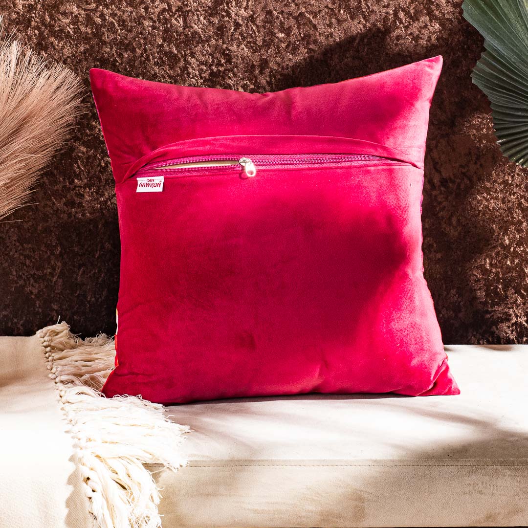 Royal Elephant Motif Cushion Cover – Luxury Decorative Pillow