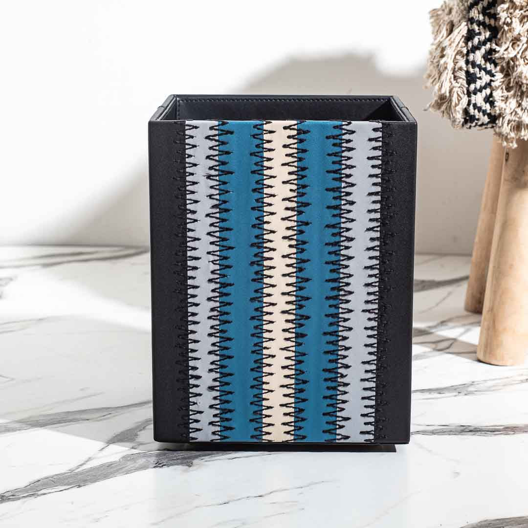 Blue Premium Zig Zag Panel Patch Dustbin