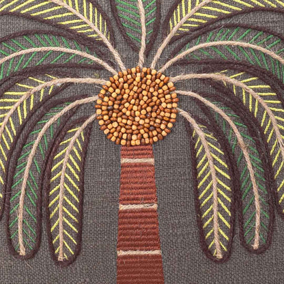 Premium Palm Tree Embroidered Cushion Cover – Coastal Home Décor