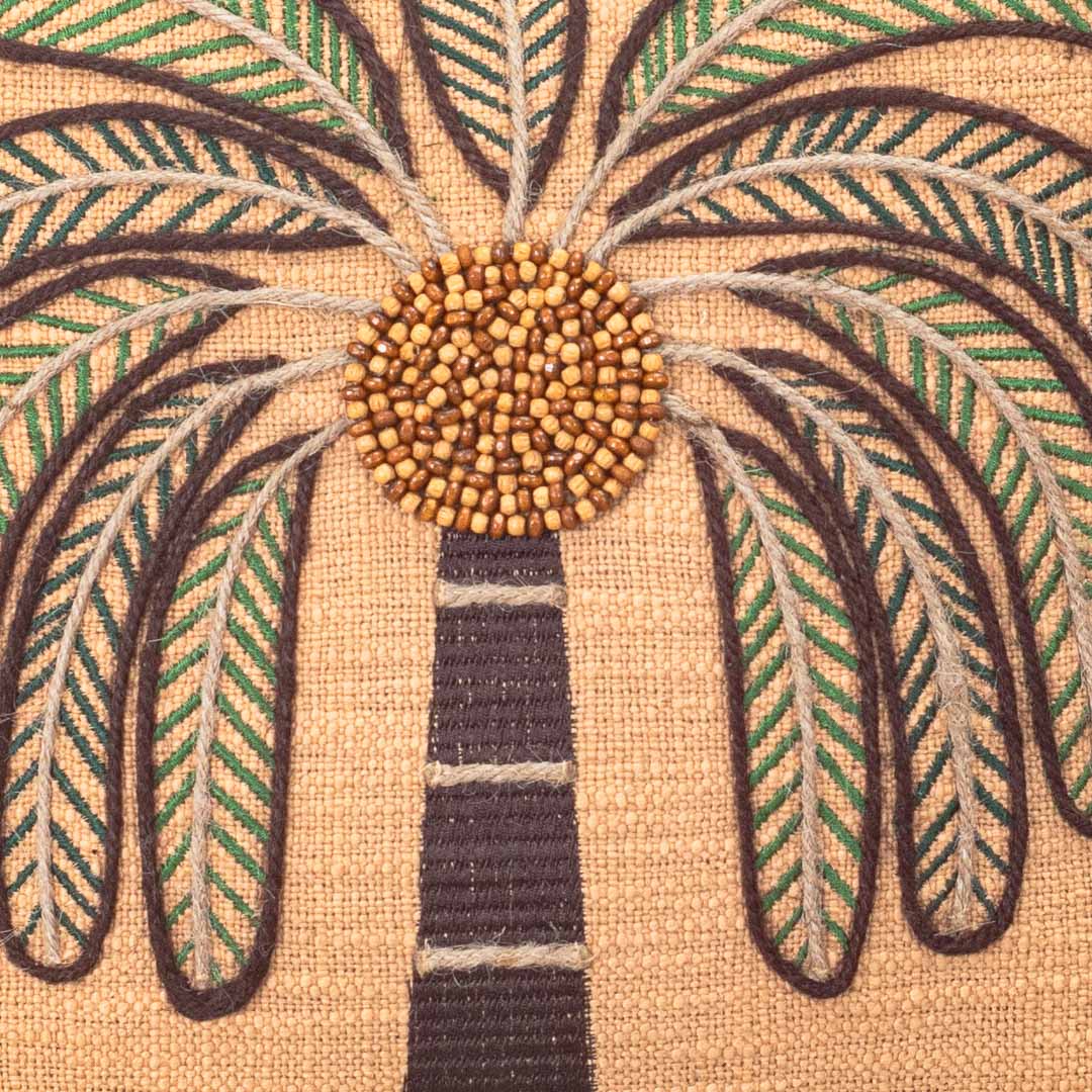 Premium Palm Tree Embroidered Cushion Cover – Coastal Home Décor