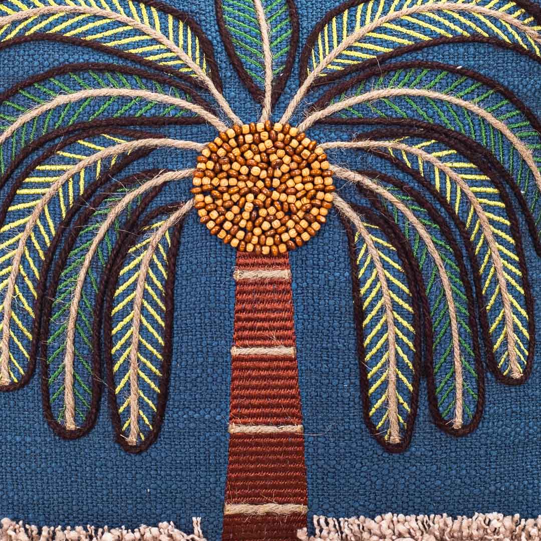 Premium Palm Tree Embroidered Cushion Cover – Coastal Home Décor