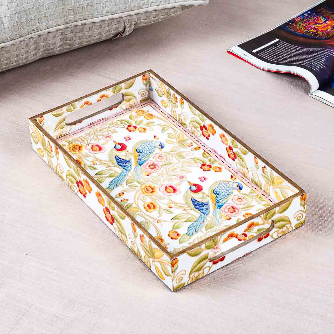 Premium Bird Rectangle MDF Tray