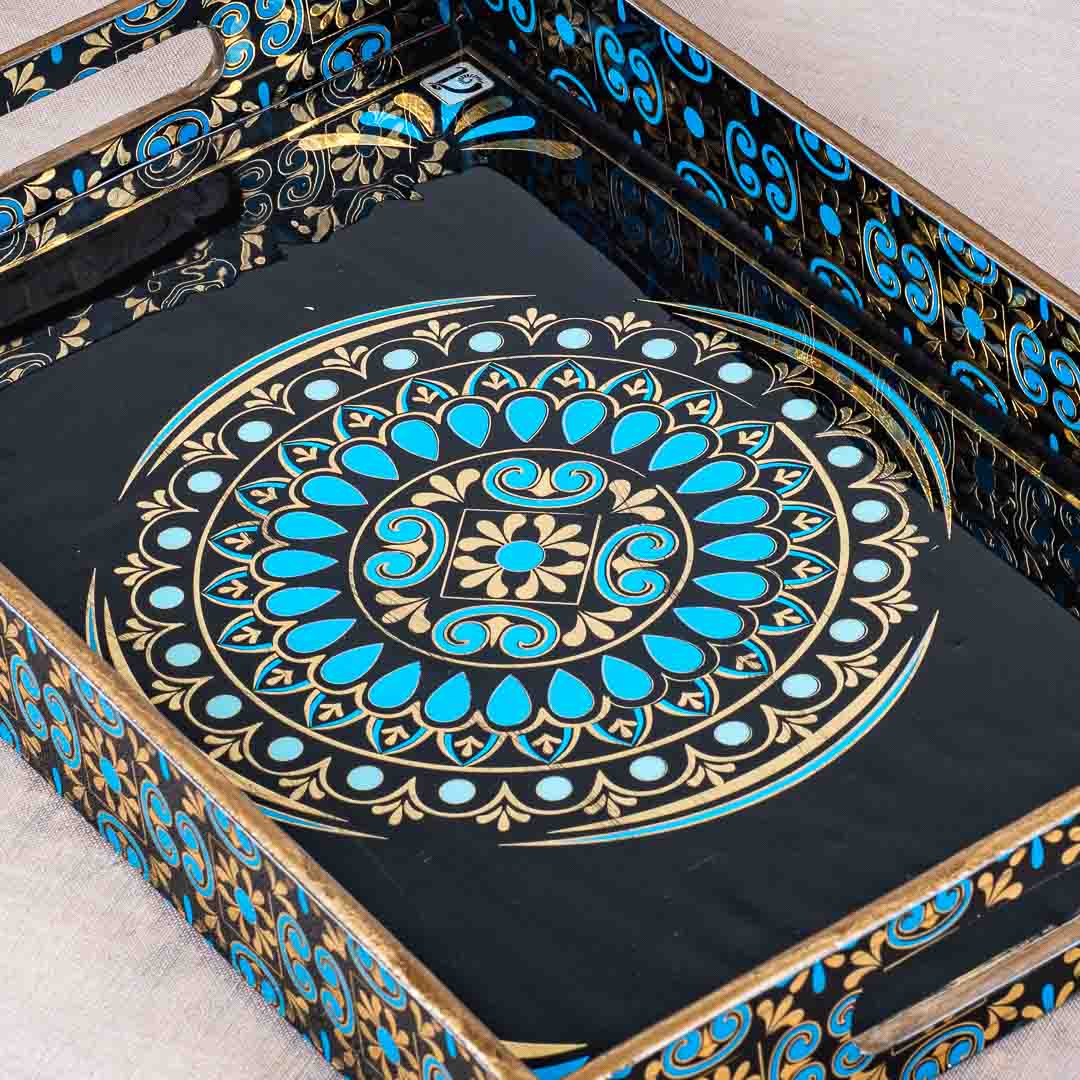 Premium Abstract Rectangle Mdf Tray Design Five 13X5X1.5 Inch