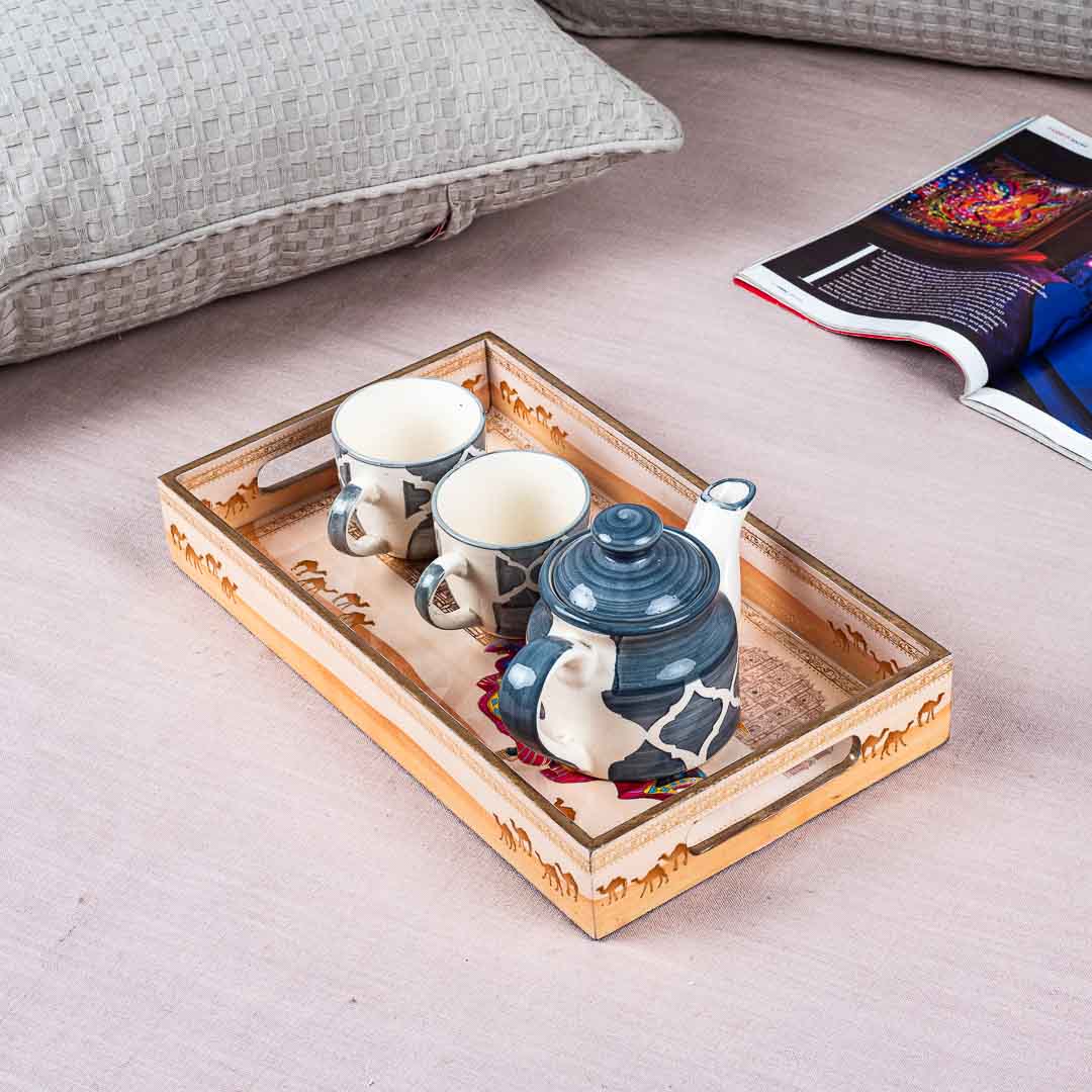 Premium Moghal Rectangle MDF Tray