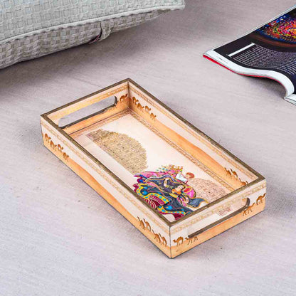 Premium Rajasthan Rectangle Mdf Tray Design Eight 13X5X1.5 Inch