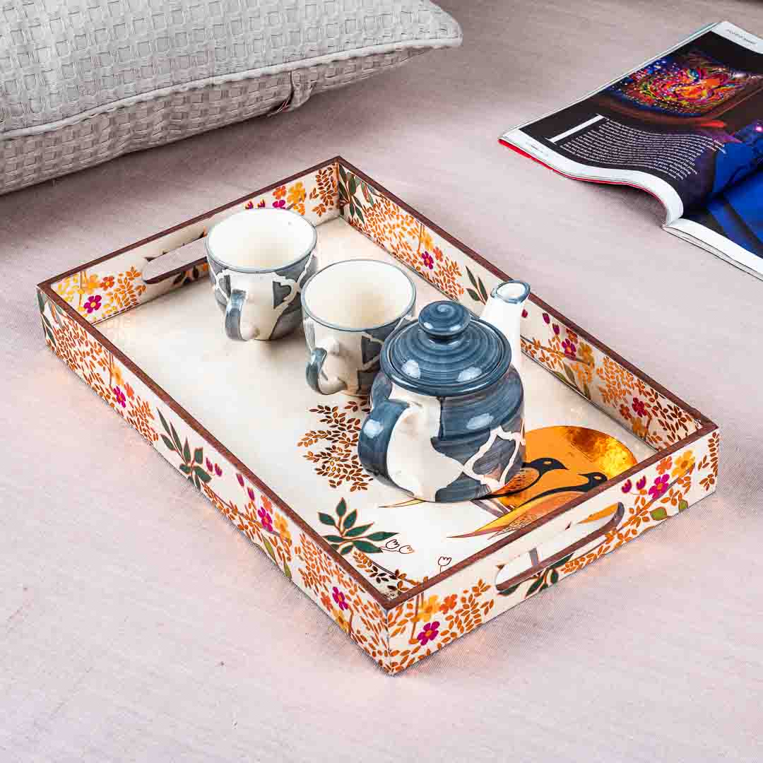 Premium Leaf Rectangle Design Mdf Tray