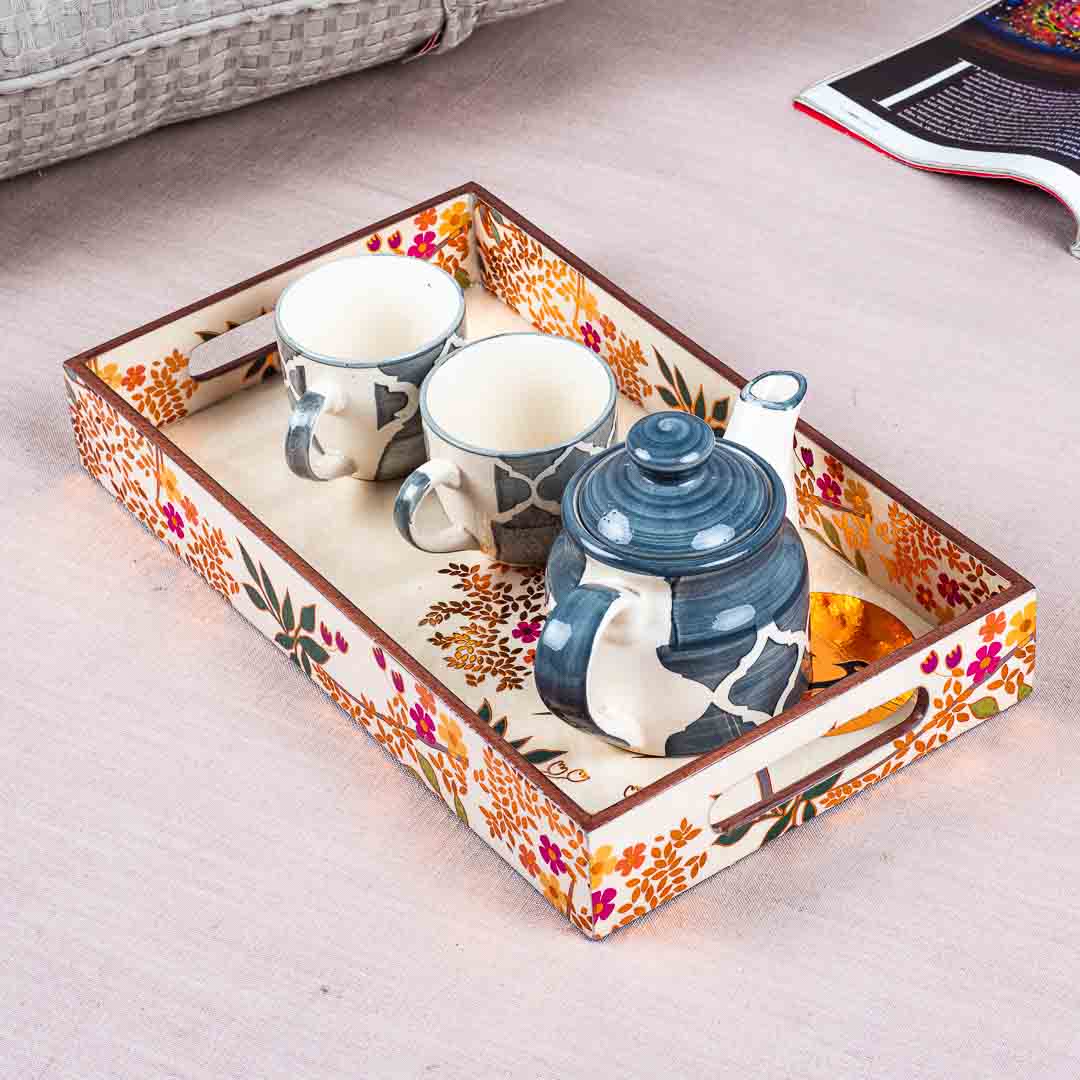 Premium Leaf Rectangle MDF Tray