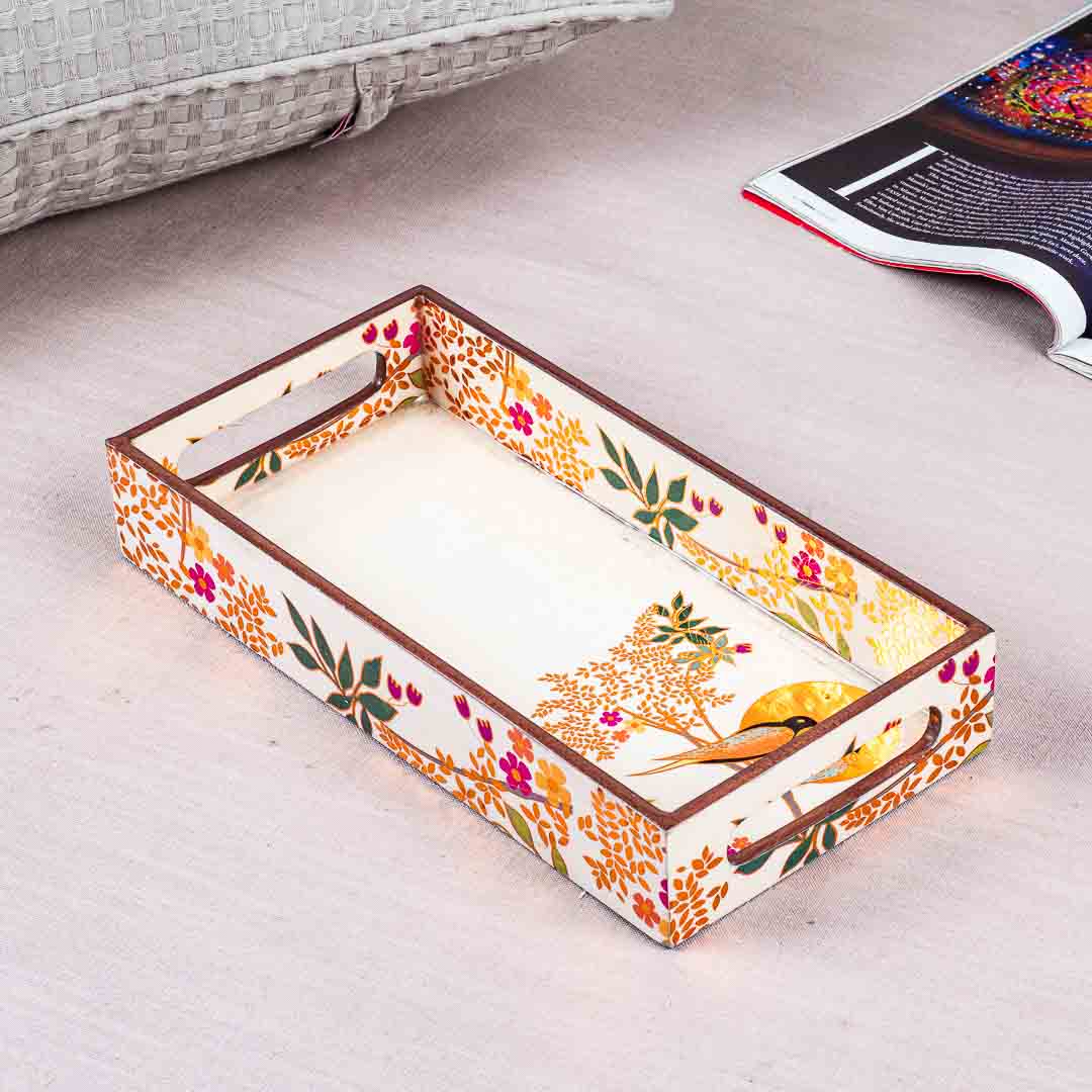 Premium Love Bird Rectangle Mdf Tray Design Nine 13X5X1.5 Inch