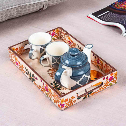 Premium Love Baird Rectangle Mdf Tray Design Nine 8X14X2 Inch
