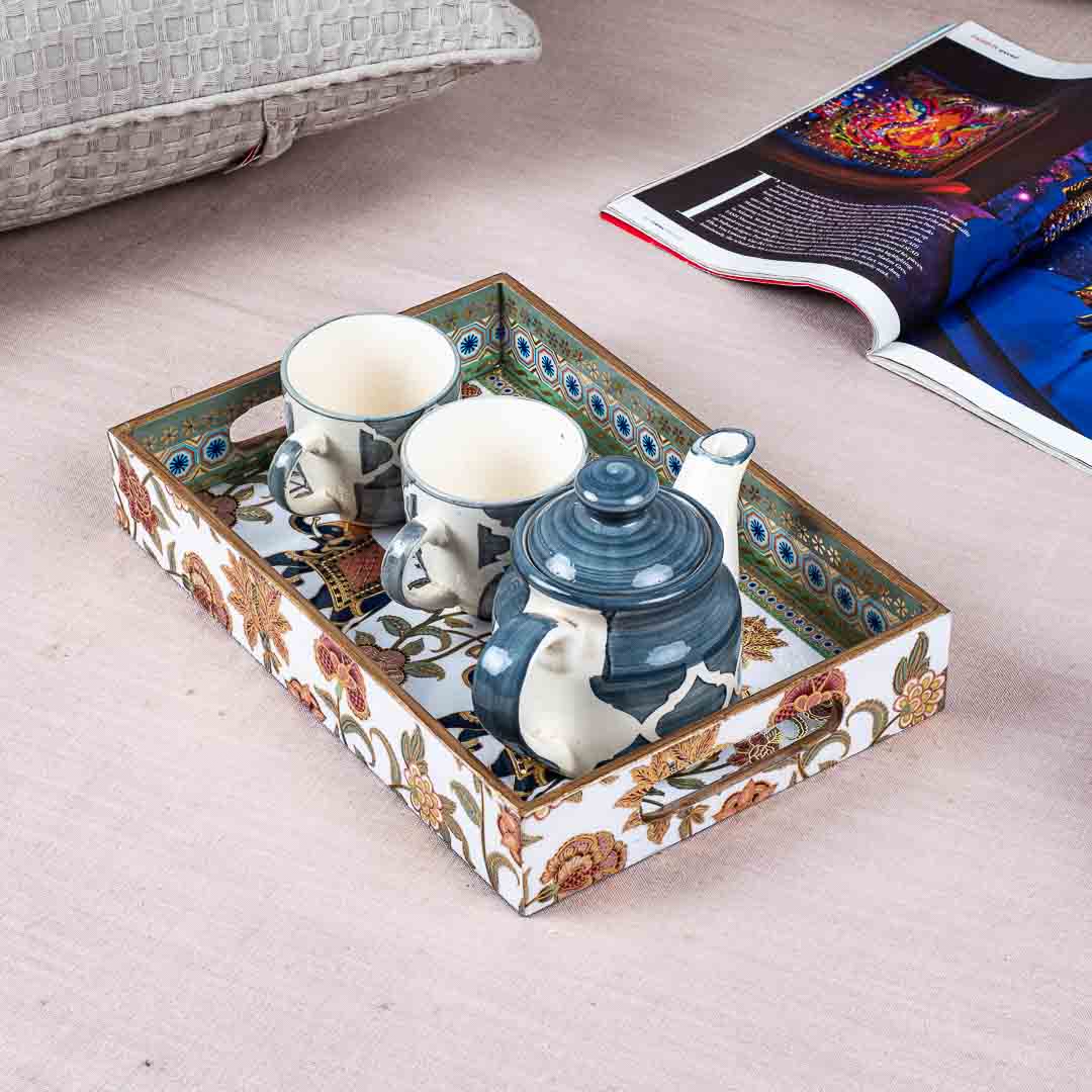 Premium Elephant Rectangle Mdf Tray Design Three 8X14X2 Inch