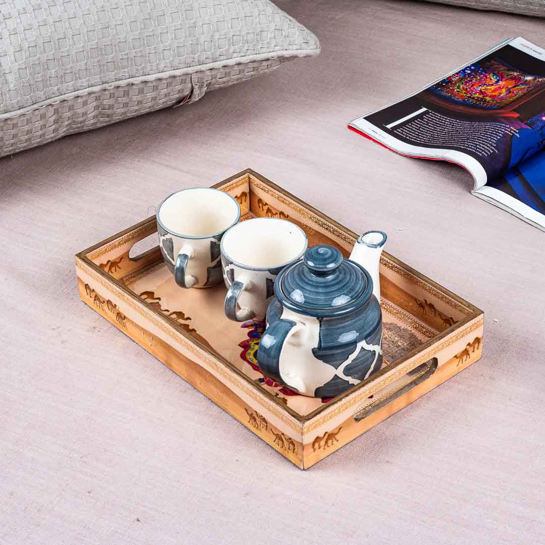 Premium Rani Rectangle Mdf Tray Design Eight 8X12X2 Inch