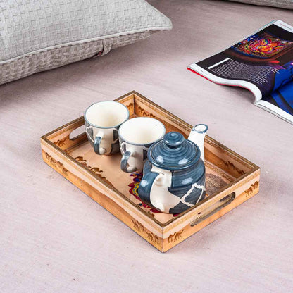 Premium Rani Rectangle Mdf Tray Design Eight 8X14X2 Inch
