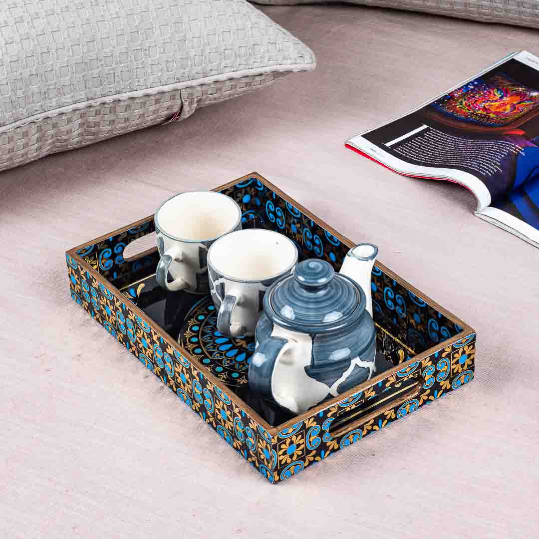 Premium Abstract Rectangle Mdf Tray Design Five 8X12X2 Inch