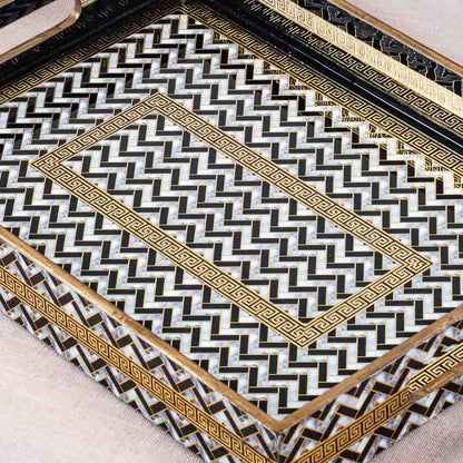 Premium Veda Weave Rectangle Mdf Tray Design Ten 13X5X1.5 Inch