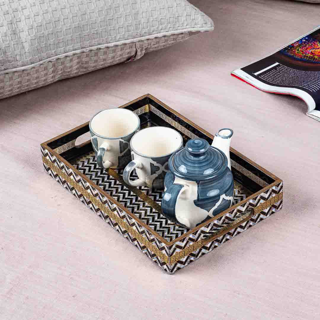 Premium Veda Weave Rectangle Mdf Tray Design Ten 8X12X2 Inch