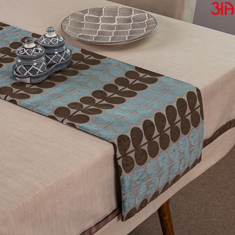 Blue And Brown Twig Design Table Runner (13x72) Inch