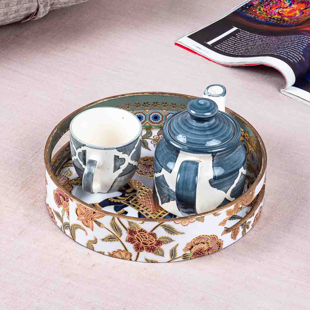 Premium Elephant Mdf Round Tray Design Three