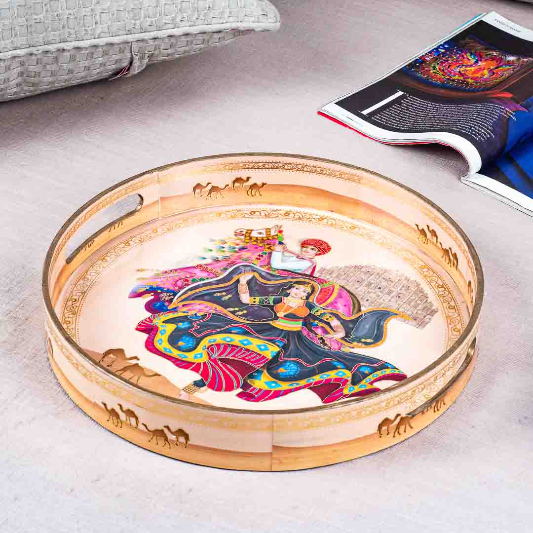 Premium Rani Mdf Round Tray Design Eight 11 Inch Round