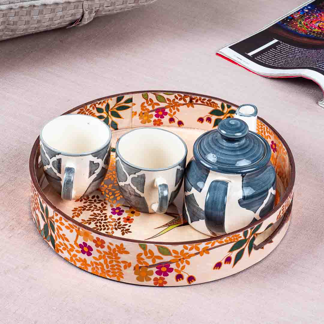 Love Bird Mdf Round Tray Design Nine 11 Inch Round