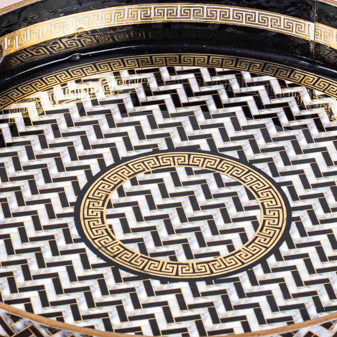 Premium Veda Weave Mdf Round Tray Design Ten 13 inch Round