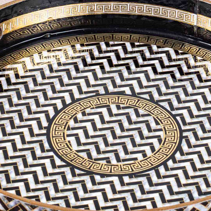 Premium Veda Weave Mdf Round Tray Design Ten 13 inch Round