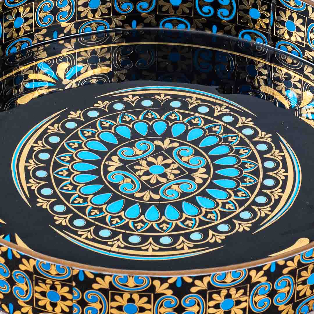 Abstract  Mdf Round Tray Design Five 11 Inch Round