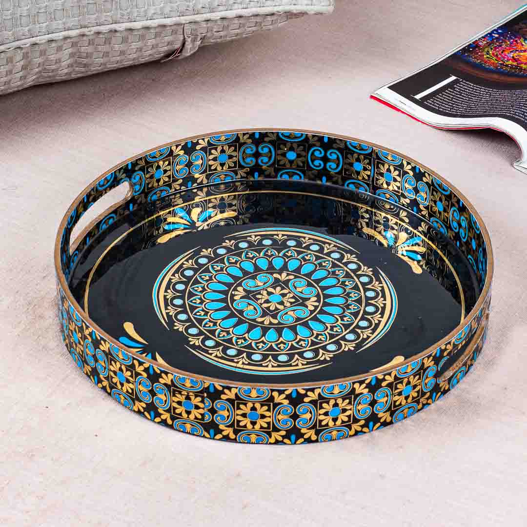Abstract Mdf Round Tray Design Five 13 inch Round