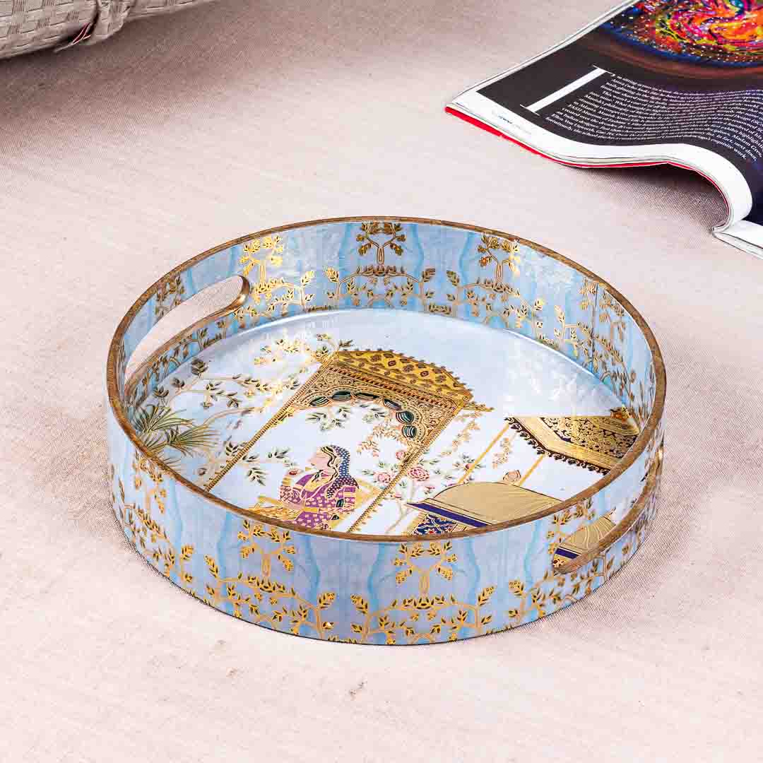 Premium Queen  Mdf Round Tray Design Two