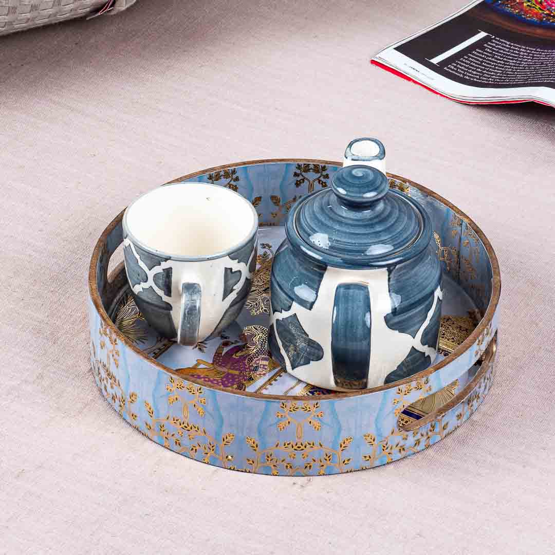 Premium Queen  Mdf Round Tray Design Two