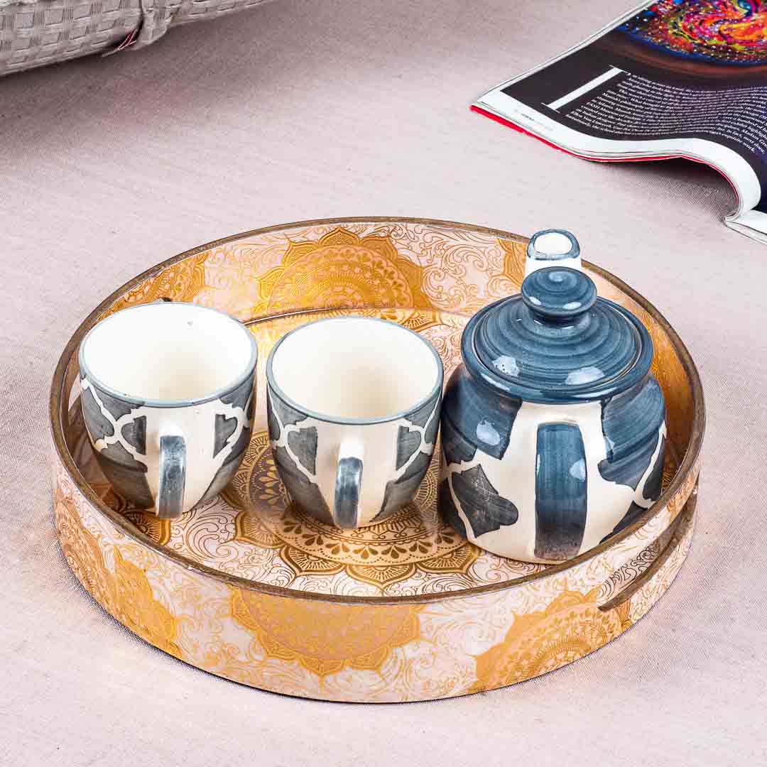 Premium Abstract Mdf Round Tray Design Seven 11 Inch Round