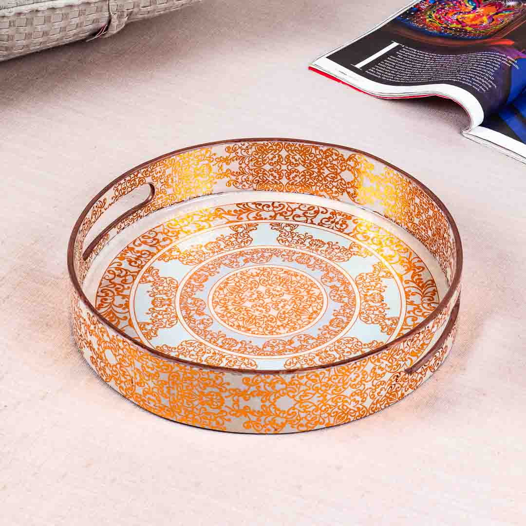Premium Abstract Mdf Round Tray Design Six