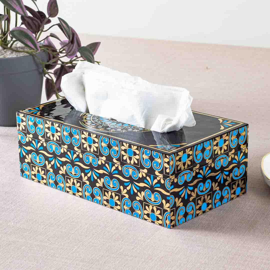 Premium Abstract Tissue Box Mdf Design Five 9.5X6X3 Inch