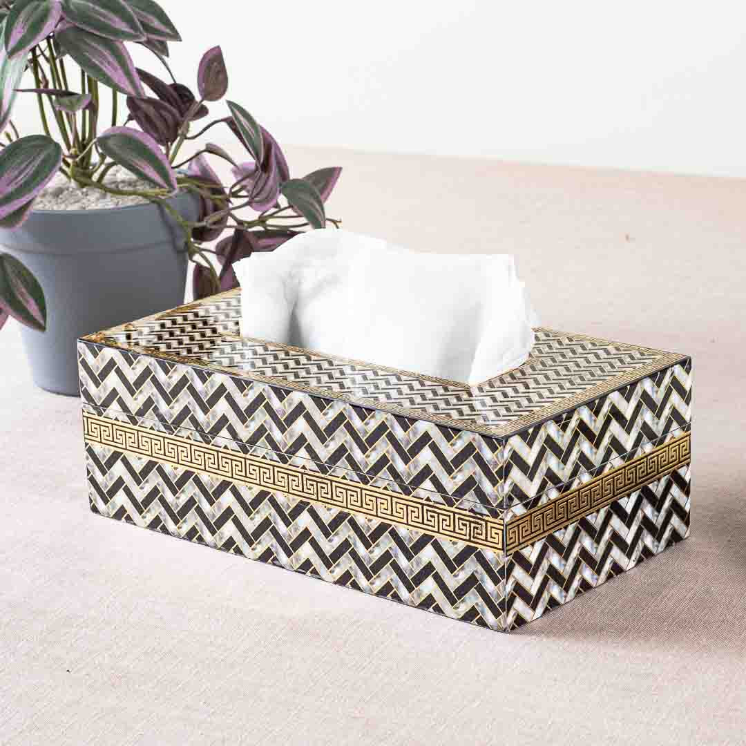 Premium Veda Weave Tissue Box Mdf Design Ten 9.5X6X3 Inch