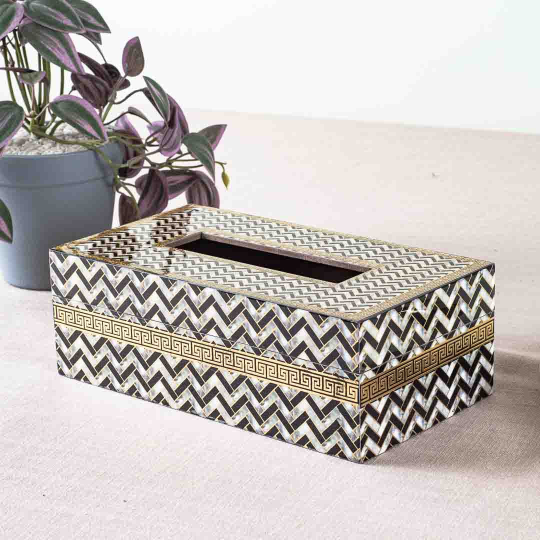 Premium Veda Weave Tissue Box Mdf Design Ten 9.5X6X3 Inch