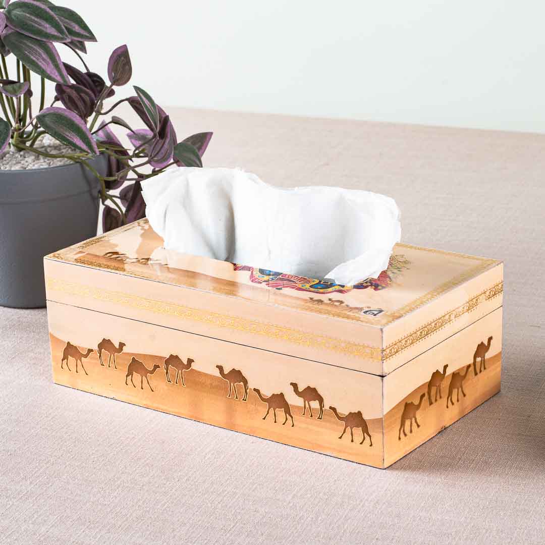 Premium Rajasthani Tissue Box Mdf Design Eight 9.5X6X3 Inch
