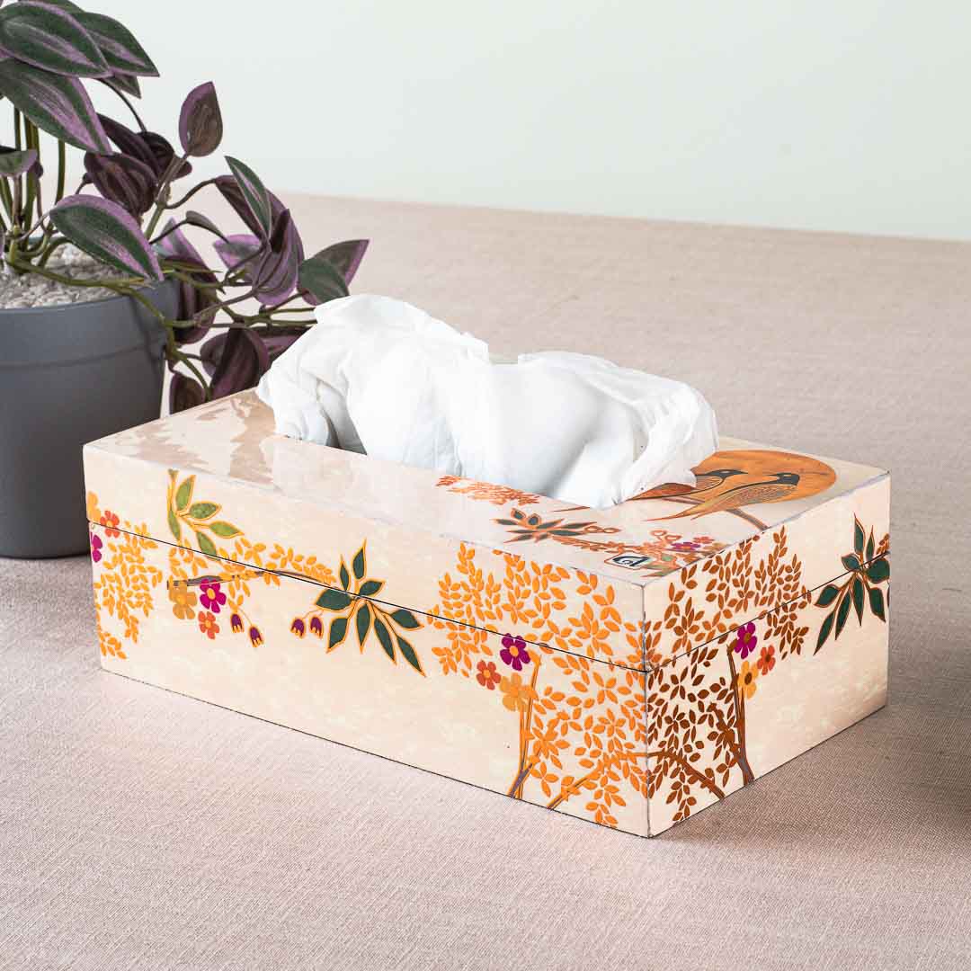 Premium Love Bird Tissue Box Mdf Design Nine 9.5X6X3 Inch