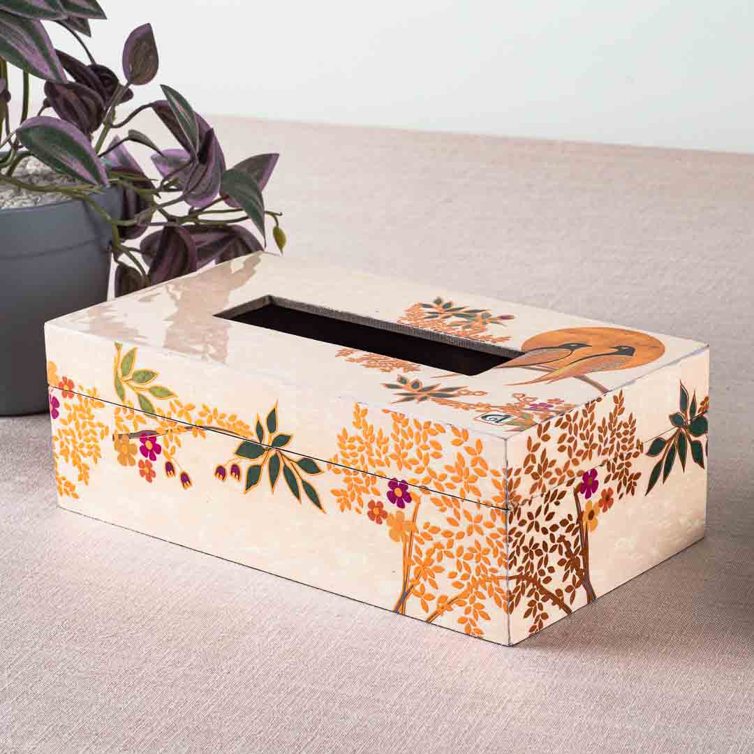 Premium Love Bird Tissue Box Mdf Design Nine 9.5X6X3 Inch