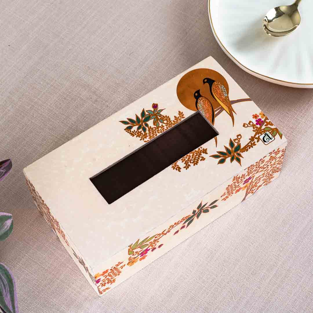Premium Love Bird Tissue Box Mdf Design Nine 9.5X6X3 Inch