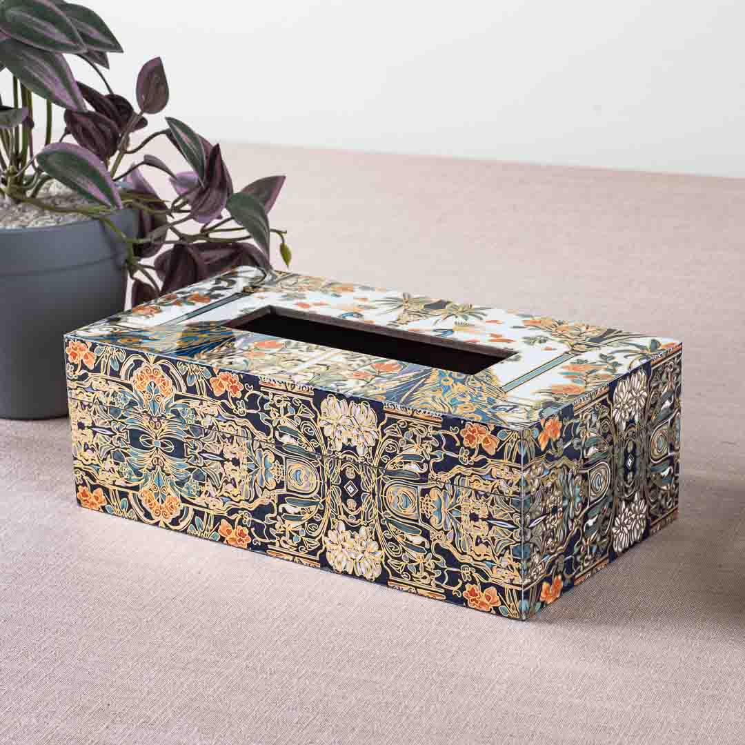 Premium Peacock Tissue Box Mdf Design One 9.5X6X3 Inch