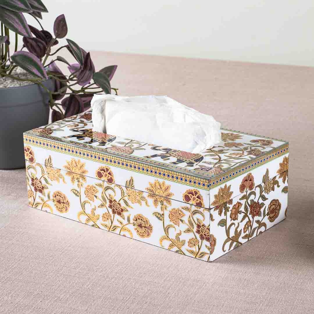 Premium Elephant Tissue Box Mdf Design Three 9.5X6X3 Inch