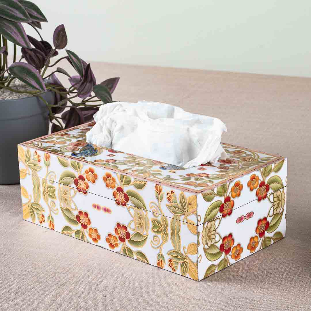Premium Bird Tissue Box Mdf Design Four 9.5X6X3 Inch