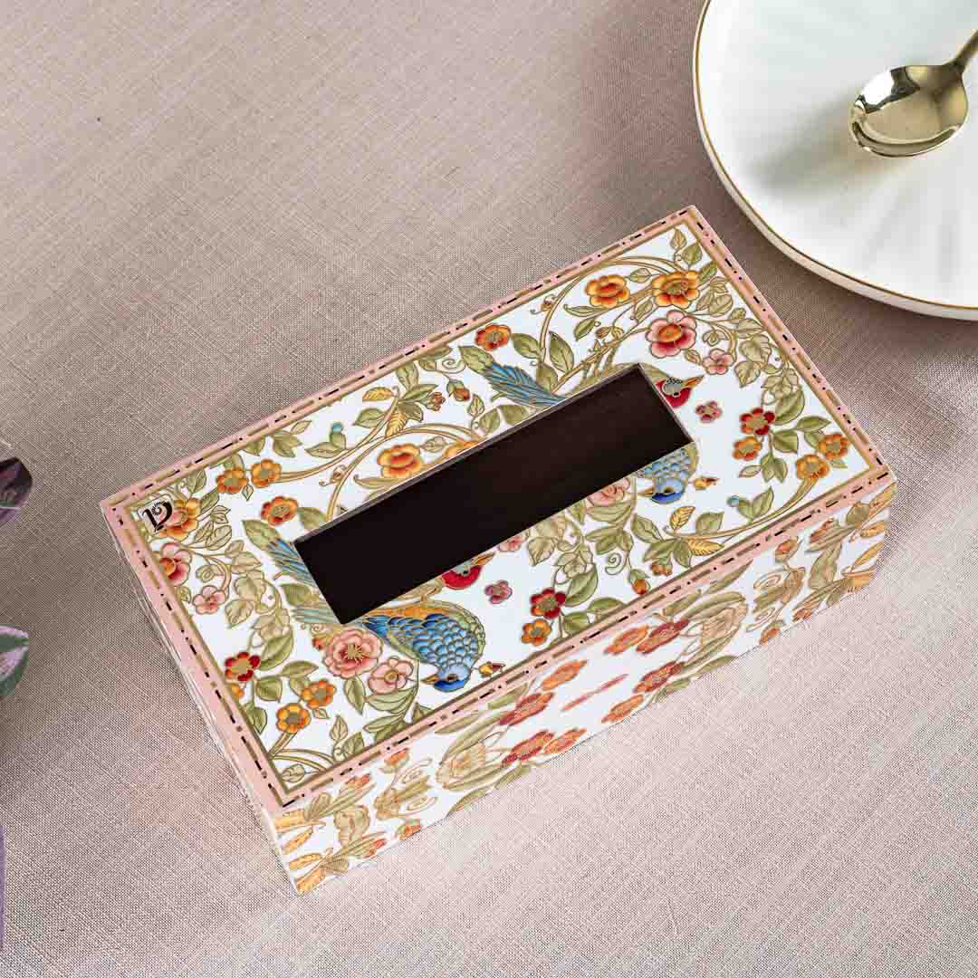 Premium Bird Tissue Box Mdf Design Four 9.5X6X3 Inch