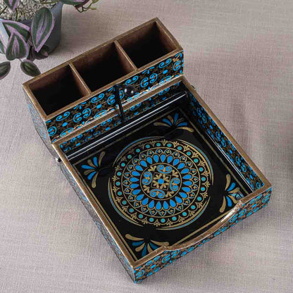 Premium Abstract Mdf Square Tissue+Cutlery Holder Design Five