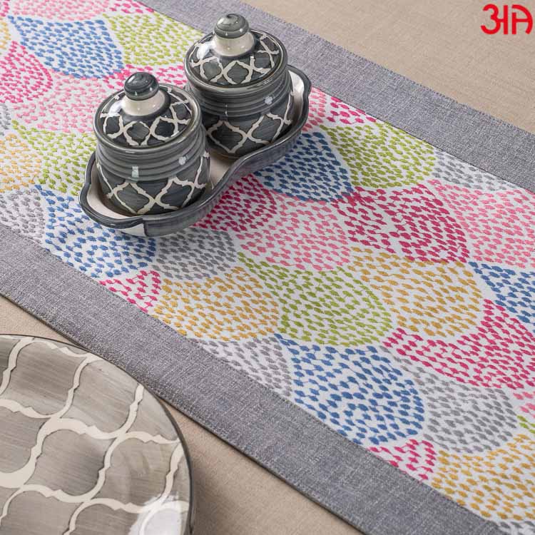 Multi Colour Cotton Jaquard Table Runner (13x36) Inch