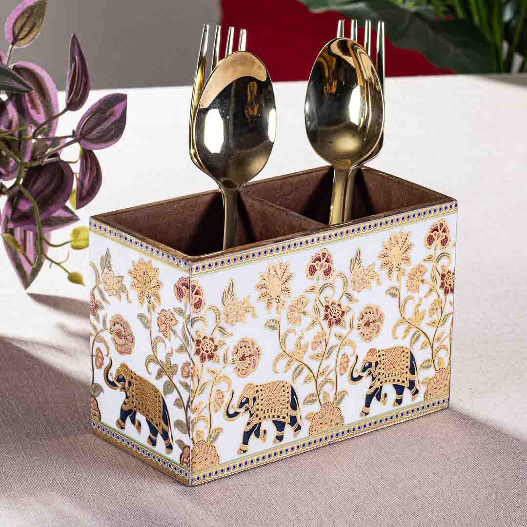 Premium Elephant Mdf Cutlery Holder Design Three  6X3X4 Inch