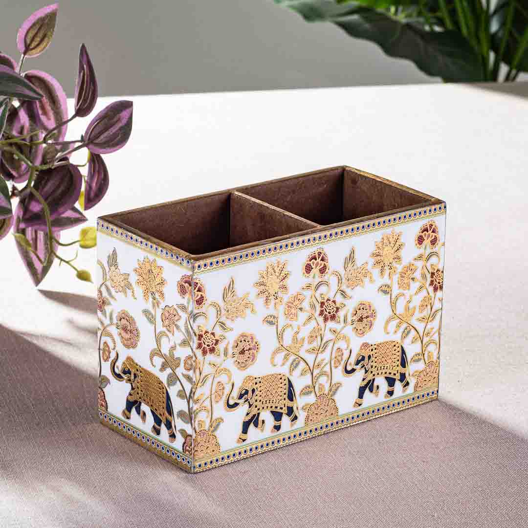 Premium Elephant Mdf Cutlery Holder Design Three  6X3X4 Inch