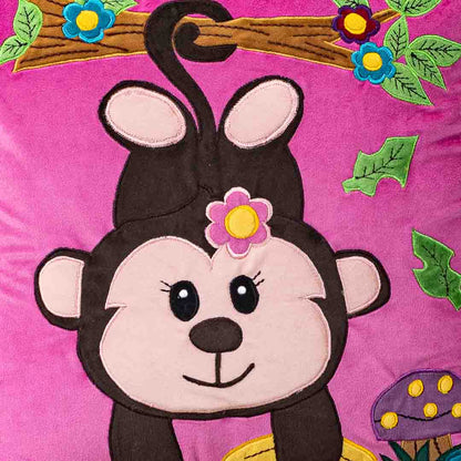 Monkey With Banana Cushion Cover For Kids