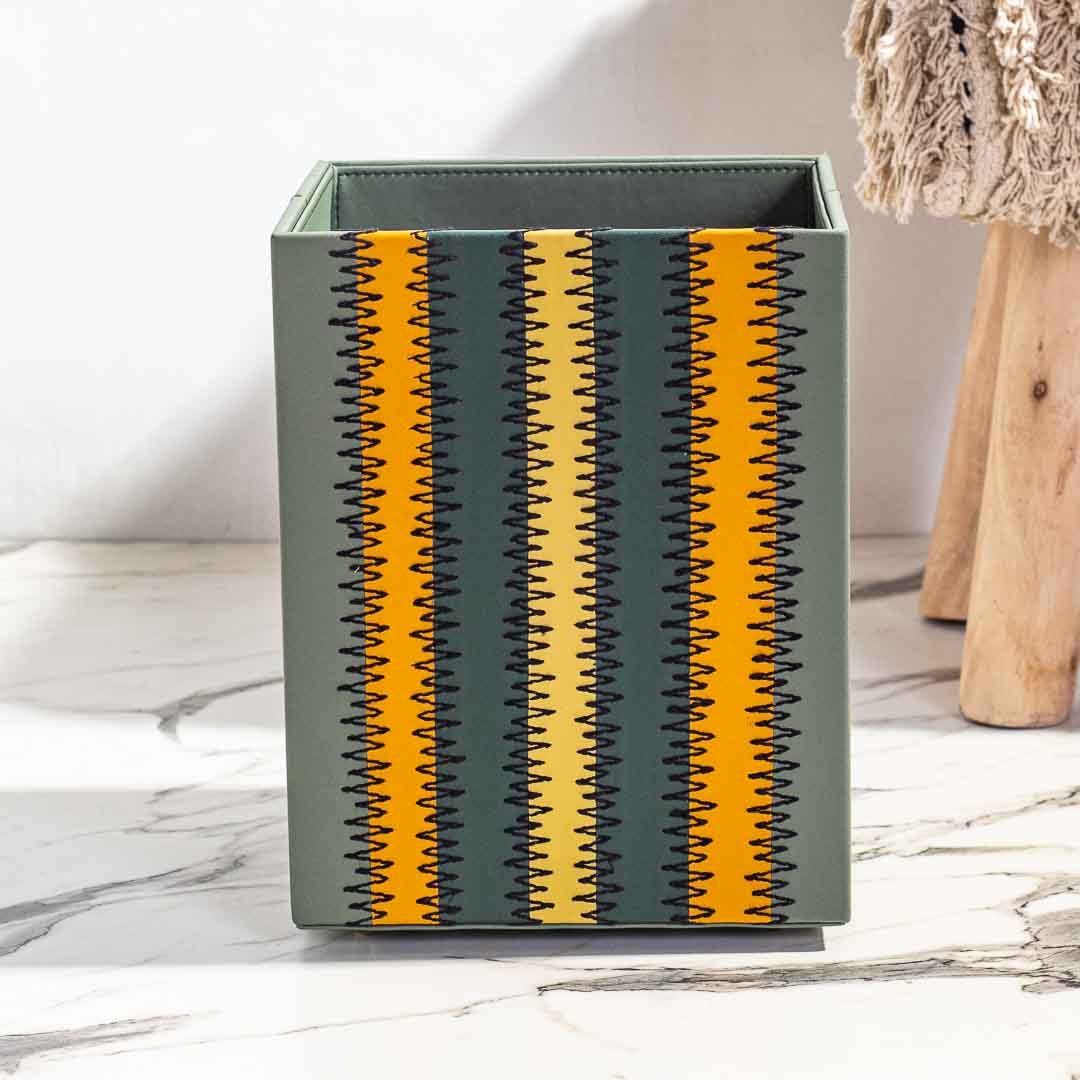Green Premium Zig Zag Panel Patch Dustbin